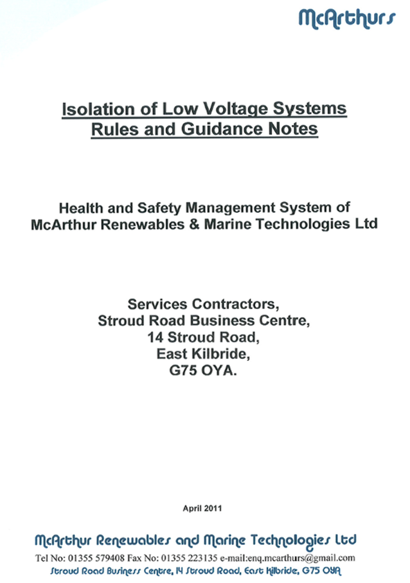 isolation of low voltage systems rules and guidance notes