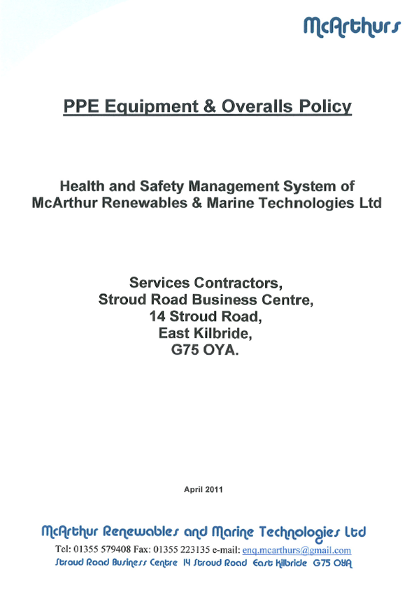 ppe equipment and overalls